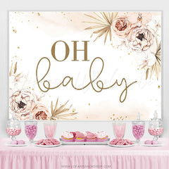 Lofaris Floral Simple Leaves Autumn Theme Baby Shower Backdrop