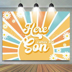 Lofaris Floral Sun Here Comes The Son Baby Shower Backdrop