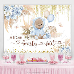 Lofaris Floral We Can Bearly Wait Teddy Baby Shower Backdrop