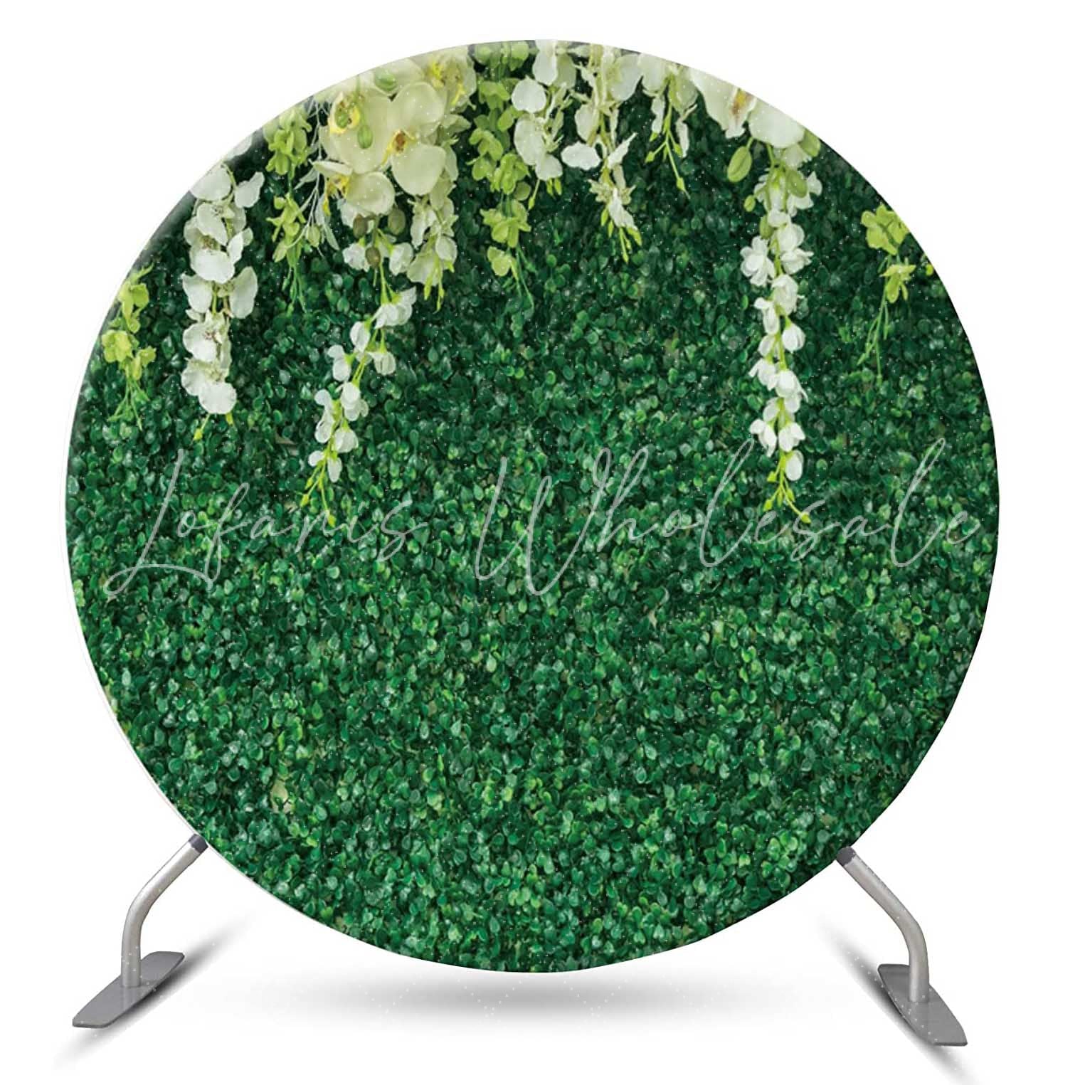 Lofaris Green Leaves Round Backdrop Cover for Photography