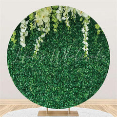 Lofaris Green Leaves Round Backdrop Cover for Photography