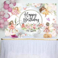 Lofaris Flower Fairy Fairyland Birthday Backdrop For Gril