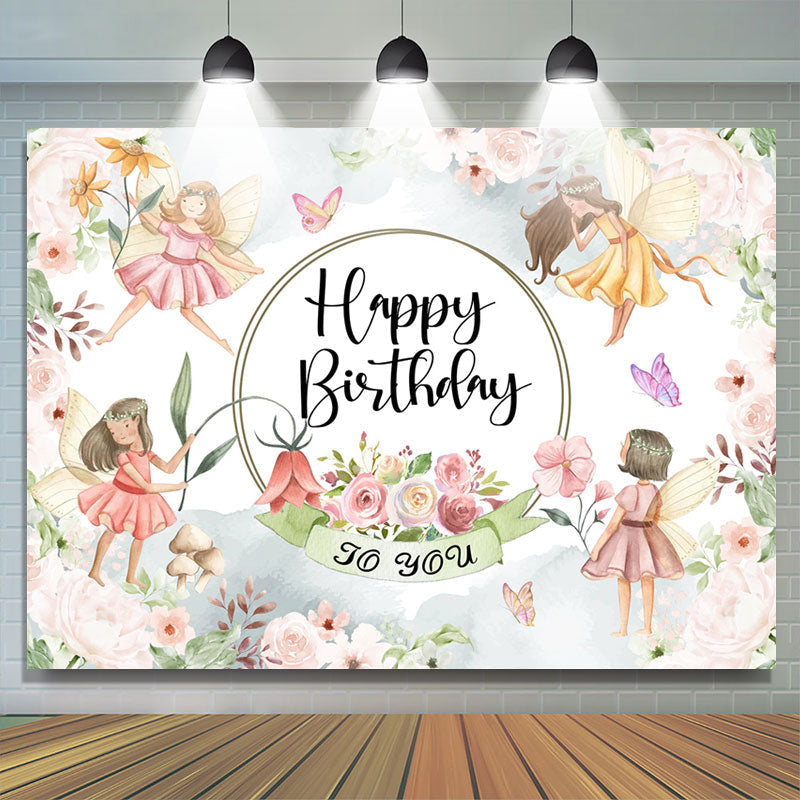 Lofaris Flower Fairy Fairyland Birthday Backdrop For Gril