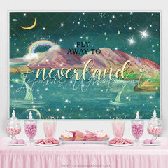 Lofaris Fly Away To Neverland Winter Night Baby Shower Backdrop