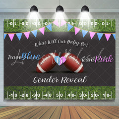 Lofaris Football Backdrop Baby Shower Pink and Blue Backdrops