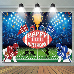 Lofaris Football Field Player Trophy Sport Birthday Backdrop