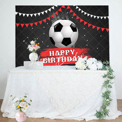 Lofaris Football Flag Black Happy Birthday Backdrop For Boy