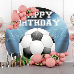 Lofaris Football Game Circle Happy Birthday Backdrop For Boy