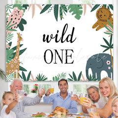 Lofaris Forest Jungle Lovely Animals Wild One Birthday Backdrop