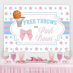 Lofaris Free Throws Or Pink Bows Stars Baby Shower Backdrop