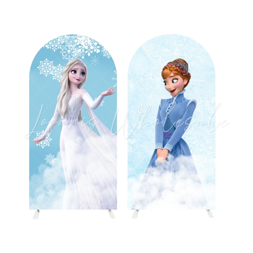 Frozen Anna Elsa Princess Birthday Party Arch Backdrop Wall Cloth Cover