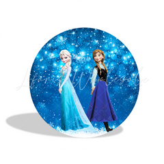 Frozen Theme Birthday Party Round Backdrop Cover Plinth Cylinder Pedestal Cover