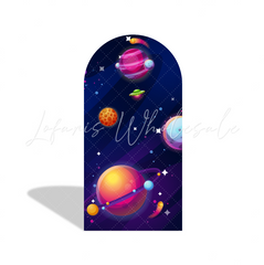 Galaxy Cartoon Birthday Baby Shower Party Arch Backdrop Wall Cloth Cover