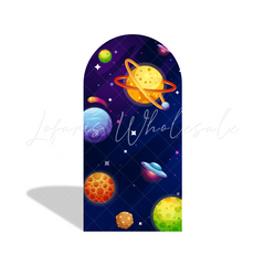 Galaxy Cartoon Birthday Baby Shower Party Arch Backdrop Wall Cloth Cover