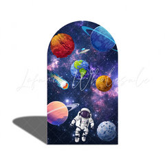 Galaxy Space Astronaut Cartoon Arch Backdrop Wall Cloth Cover For Birthday Baby Shower Party