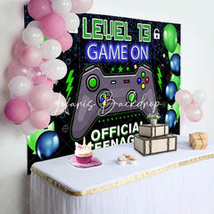 Lofaris Game On Data Official Teenager 13th Birthday Backdrop