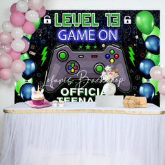 Lofaris Game On Data Official Teenager 13th Birthday Backdrop