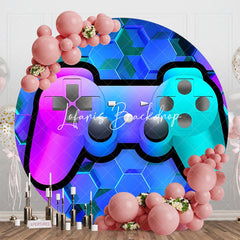 Lofaris Gamepad Technological Round Birthday Backdrop For Boy