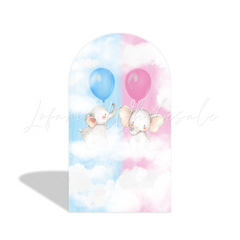 Baby Elephant Gender Reveal Party Arch Backdrop Wall Cloth Cover