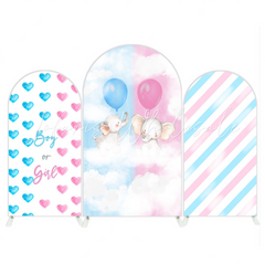 Baby Elephant Gender Reveal Party Arch Backdrop Wall Cloth Cover