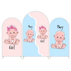 Gender Reveal Party Arch Backdrop Wall Cloth Cover