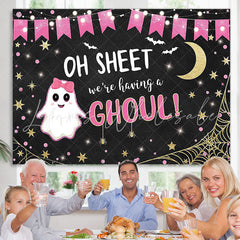 Lofaris Ghoul Cute Spooky Pink Gold Girl Baby Shower Party Backdrop