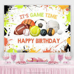 Lofaris Giraffe Its Game Time Happy Birthday Backdrop For Kid