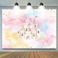 Lofaris Glitter And Colorful Castle Baby Shower Backdrop