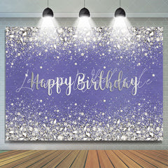 Lofaris Glitter And Purple Bokeh Simple Happy Birthday Backdrop