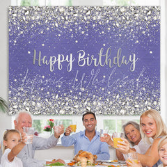 Lofaris Glitter And Purple Bokeh Simple Happy Birthday Backdrop