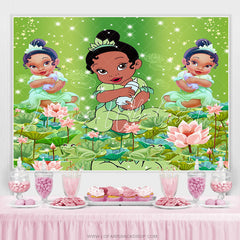 Lofaris Glitter Baby Princess Green Backdrop For Shower