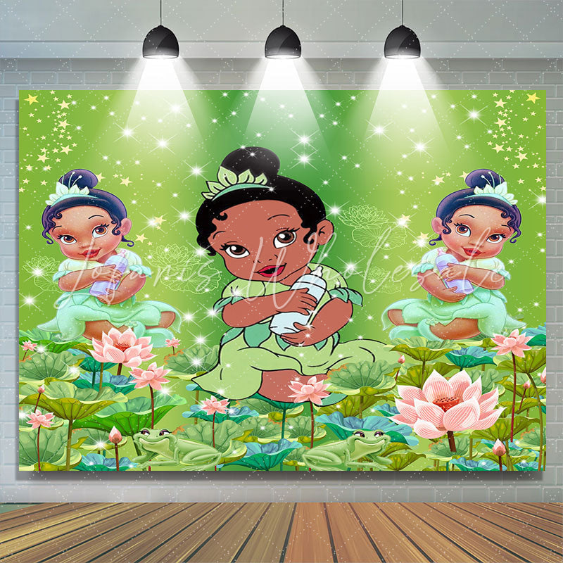 Lofaris Glitter Baby Princess Green Backdrop For Shower