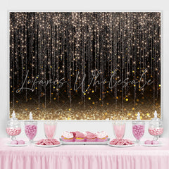 Lofaris Glitter Lines And Black Golden Bokeh Birthday Backdrop