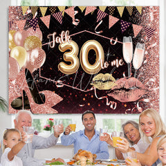 Lofaris Glitter Lips And Balloons Happy 30Th Birthday Backdrop