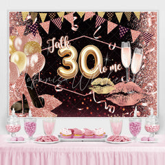 Lofaris Glitter Lips And Balloons Happy 30Th Birthday Backdrop