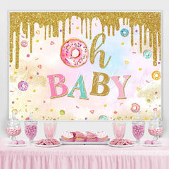 Lofaris Glitter Lovely Donut Baby Shower Backdrop For Girl