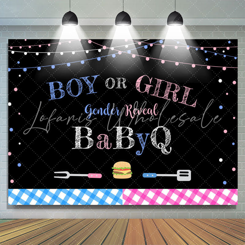 Lofaris Glitter Pink And Blue Gender Reveal Bbq Baby Shower