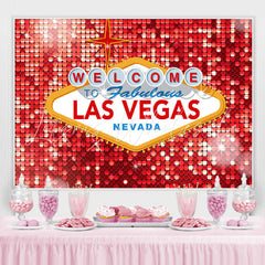 Lofaris Glitter Red With Shining Light Happy Birthday Backdrop