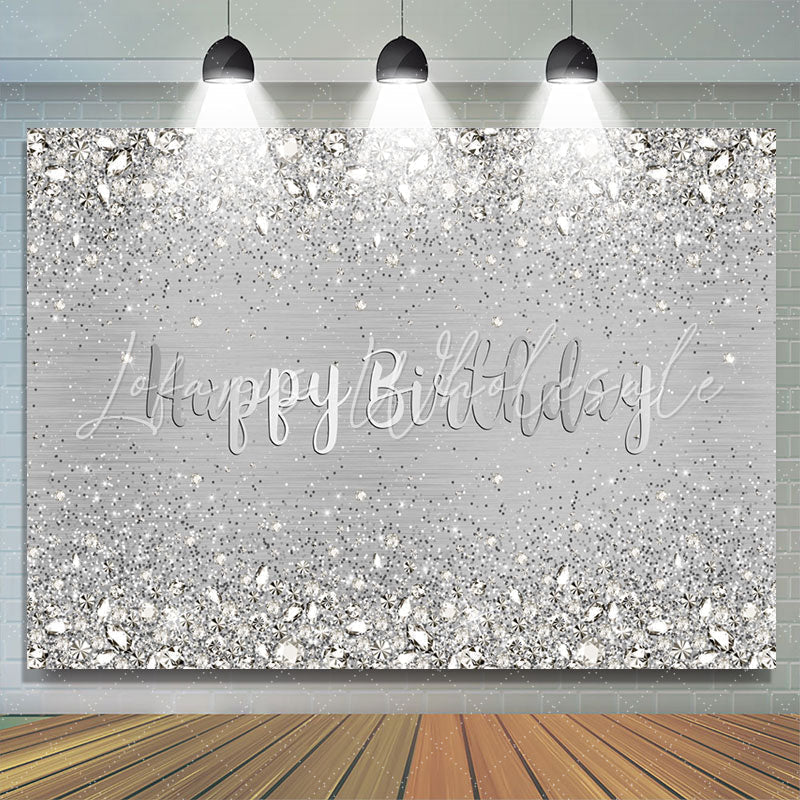 Lofaris Light Grey Simple Happy Birthday Backdrop For Party