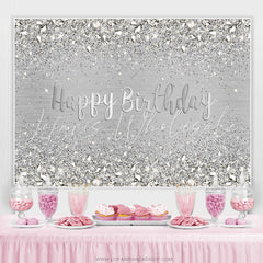 Lofaris Light Grey Simple Happy Birthday Backdrop For Party