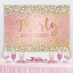 Lofaris Glitter Thirty Fabulous Pink Happy Birthday Backdorp