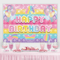 Lofaris Glitter Unicorn Balloons Pop It Happy Birthday Backdorp