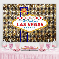 Lofaris Glitter Welcome To Las Vegas Fabulous Night Birthday Backdrop