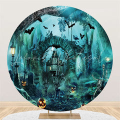 Lofaris Gloomy Graveyard Forest Circle Halloween Backdrop