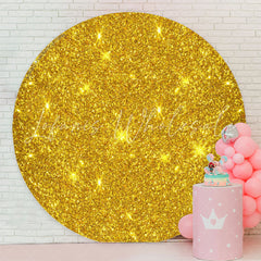 Lofaris Glowing Gold Spark Simple Round Birthday Backdrop