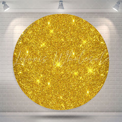 Lofaris Glowing Gold Spark Simple Round Birthday Backdrop