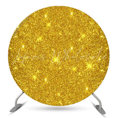 Lofaris Glowing Gold Spark Simple Round Birthday Backdrop