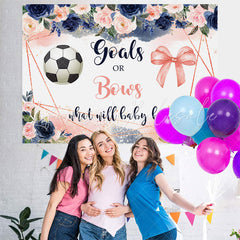 Lofaris Goals and Bows Cute Floral Baby Shower Backdrop