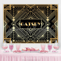 Lofaris Gold And Black Gabsty Birthday Party Decro Backdrop