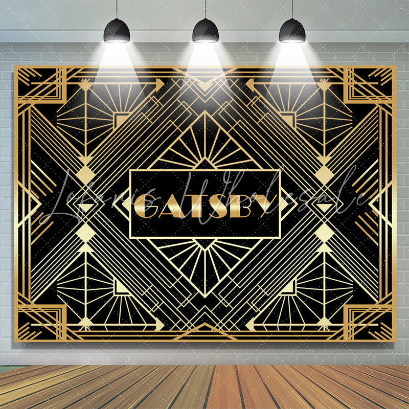 Lofaris Gold And Black Gabsty Birthday Party Decro Backdrop